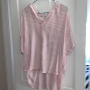 Time and tru pink stripped flowy shirt